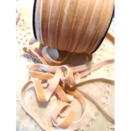Unbranded SOFT 3/8" WIDE BEIGE STRETCH VELVET RIBBON - 2.50 YD.