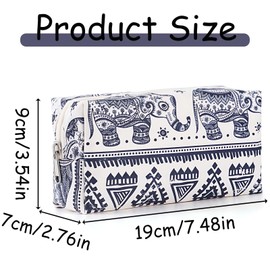 Makeup Bag, Handbag, Large Capacity Travel Toiletries Bag, Cosmetics Lipstick Storage Bag, Pencil Case, Elephant, Beige