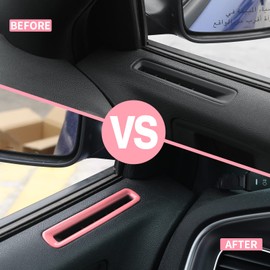 Voodonala for 2011-2022 Dodge Charger Door Air Conditioner Vent Trim, ABS Pink 2pcs