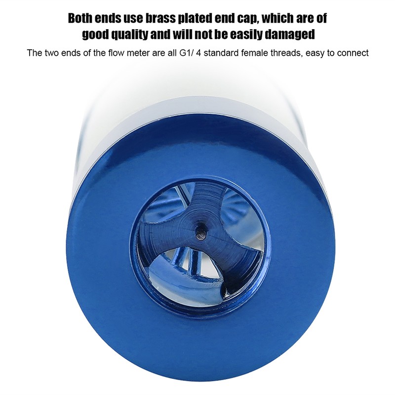 Water Flow Meter Multiple Color Metal Spiral G1/4 Female Thread