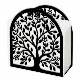 SUPERDANT Tree of Life Napkin Holder for Tables Tree Metal Napkin Stand Tabletop Cocktail Paper Tissue Stand Rustic Cloth Napkins Holders for Kitchen Farmhouse Restaurants Home Party Table Decor
