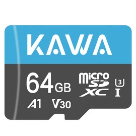 KAWA 64GB Micro SD Card, High Endurance Video Surveillance Card, MicroSDXC Flash Memory Card, A1, U3, Class10, V30, High Speed TF Card for DashCam, Security Camera, Baby Monitor