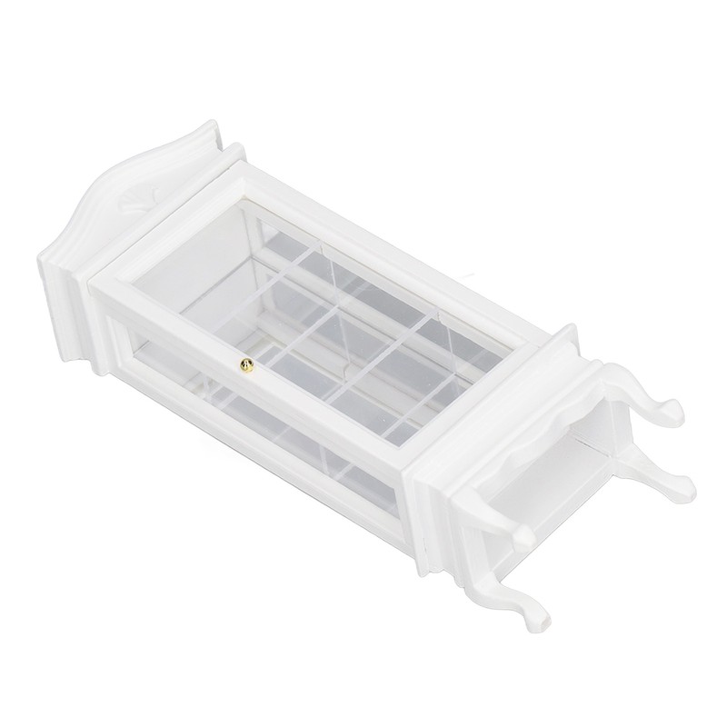 1:12 Doll House Miniature Cabinet Wooden Simulation White Arc Roof