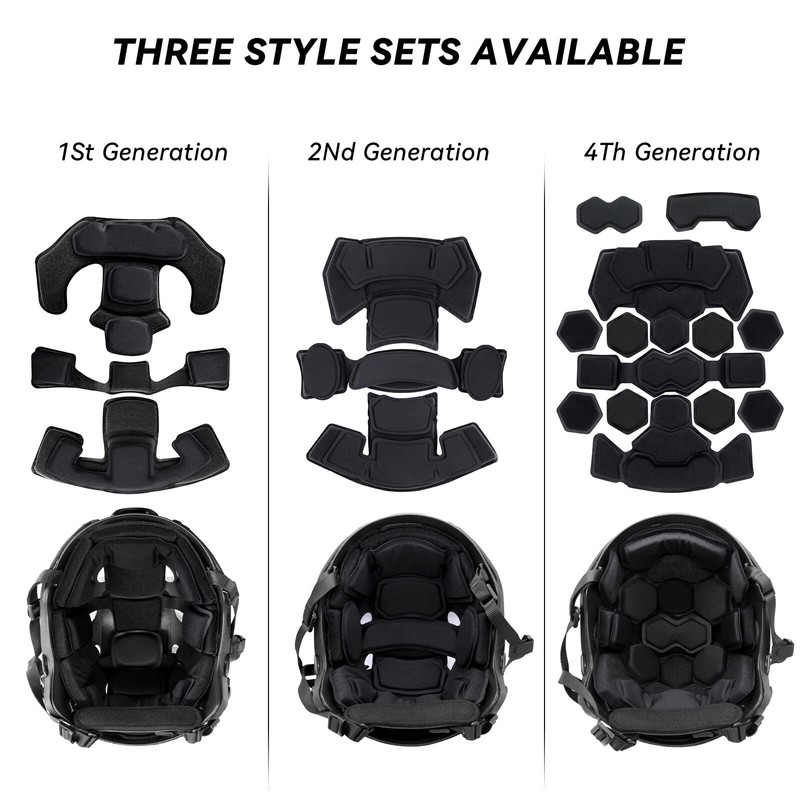Yzpacc Tactical Helmet Pads, Universal Replacement EX Helmet Internal Memory