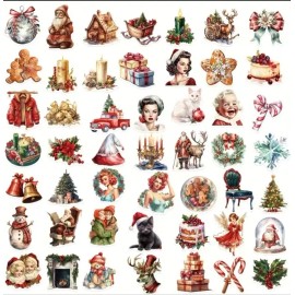 Unbranded 10pcs Vintage Christmas #1 Stickers- Scrapbook, Journal, DIY Crafts & Cards