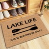 MjiejieM Funny Doormats Lake Life Cause Beaches Be Salty Welcome