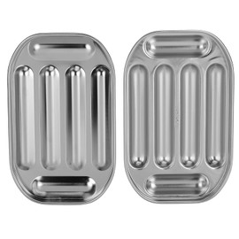 QANYEGN Sausage Mold, Stainless Steel Sausage Maker, Non Stick Hot Dog Sausage Baking Tool for Oven Steamer and Microwave (Irregular)