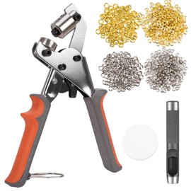 Heavy Duty Grommet Tool Kit with 600 PCS 3/8'' 10MM Grommets and Washers,Press Eyelet Plier Kit for Tarps Fabrics Leathercraft and So On
