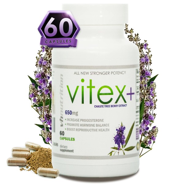 VH Nutrition VITEX+ | Vitex Supplement for Women for Maximum Hormonal Balance and Fertility Support | 650mg Per Serving | 30 Day Supply