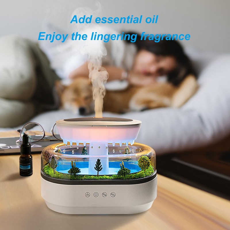 HIROGA Rain Diffuser 250ML Essential Oil Diffuser, Cloud Humidifier Rain