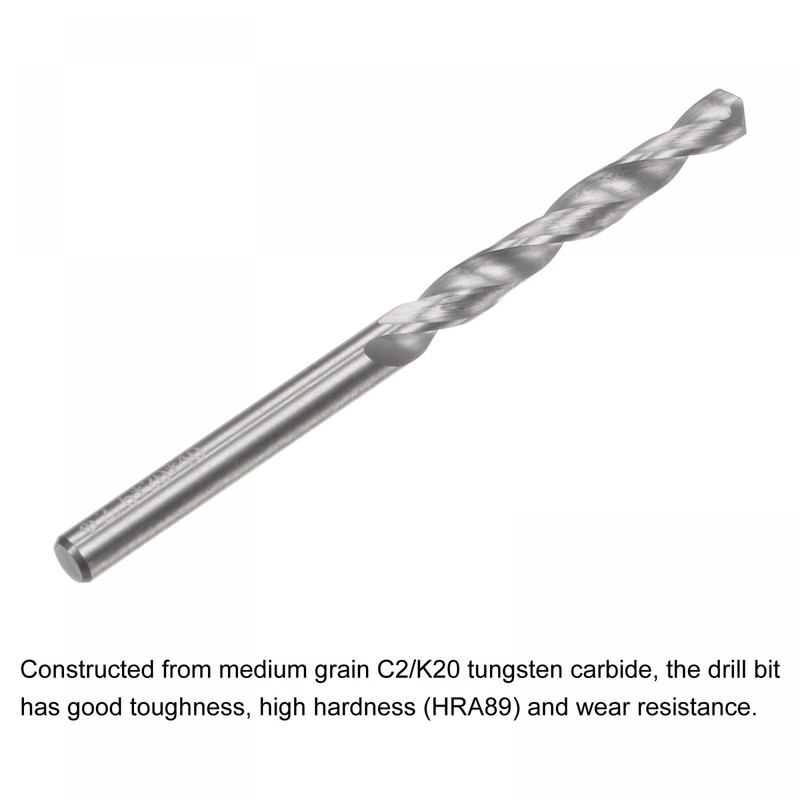 sourcing map Solid Carbide Drill Bits, 2.6mm C2/K20 Tungsten Carbide