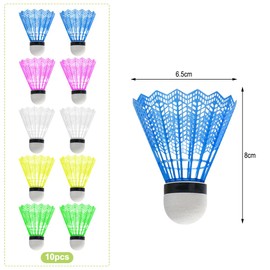 O-Kinee 10 x Shuttlecocks Balls, Colourful Badminton Balls, Quick, Outdoor Shuttlecock Game for Adults and Children, Plastic Speed Badminton for Sports, Training, Competition, Exercise, Entertainment,