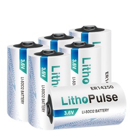 LithoPulse 6 Pack ER14250 LS 14250 1/2AA 3.6V Lithium Batteries 1200mAh