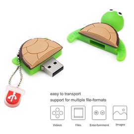 BorlterClamp 64GB USB Flash Drive Cute Cartoon Sea Turtle Model Memory Stick, Gift for Students and Children