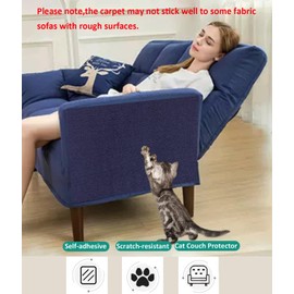 SYANDLVY Cat Scratching Carpet, 78.7"x15.8" Scratch Mat, Trimmable Self-Adhesive Furniture Protector, Pad Replacement for Cat Tree Shelves and Post, DIY Wall & Door Protector