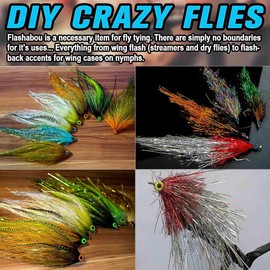 LURELINK-Flashabou-Fly-Tying-Materials-Making-Flies-Jig-Fishing-Lure-Supplies 12&24 Colors Crystal Krystal Flash String Holographic Ripple Saltwater Freshwater (24-Color Combinations)