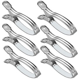 ANAMO Futon Shears, Stainless Steel Clothespins, Strong, Windproof, Clothesline, Comforter, Large Size, Set of 6 (Includes Cushion)