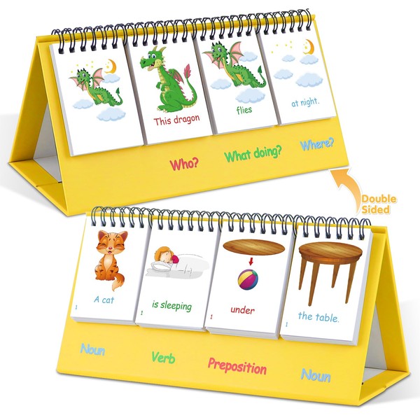 Auchq Sentence Building Flip Chart for Kids,Speech Autism Therapy Learning
