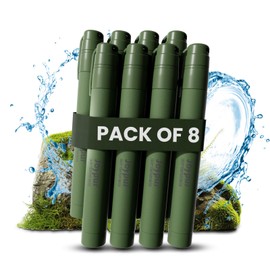 Portable Outdoor Water Filter - 99.9999% Bacteria & Viruses Removes - Lightweight & Compact for Camping, Hiking, Survival - High Performance Filter for Clean Drinking Water (Green x 8)