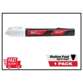 Milwaukee Paint Marker Medium INKZALL White Permanent Jobsite Liquid Art Lettering Markers