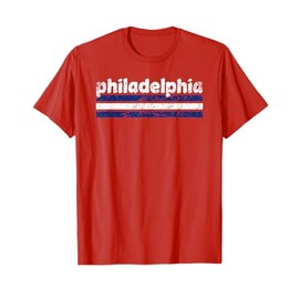 Philadelphia Pennsylvania Three Stripe Vintage Weathered T-Shirt