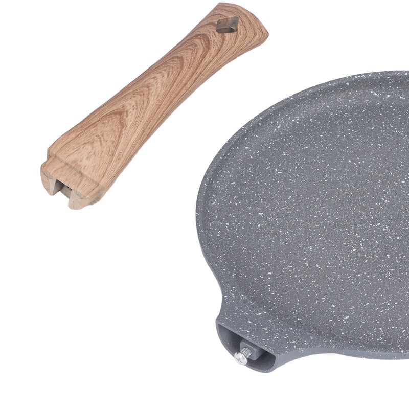 Flat Bottomed Pancake Pan Grey Aluminum Alloy Cooking Pan Non