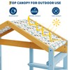Outdoor Wood Mud Kitchen for Kids, Wooden Play Kitchen w/Canopy,