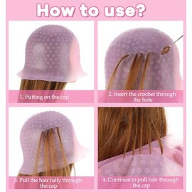 Gorra de resaltado, gorras profesionales para cabello con aguja, punzonado preciso para teñir en salones de belleza, para mujeres y hombres (reutiliza