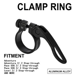 NACORE Ebike Seat Post Clamp, 35mm Bike Seatpost Collar Tube Quick Release Ring Clamp For Adventure, Adventure.2/Step-Through Electric Bike Bicycle, BLACK