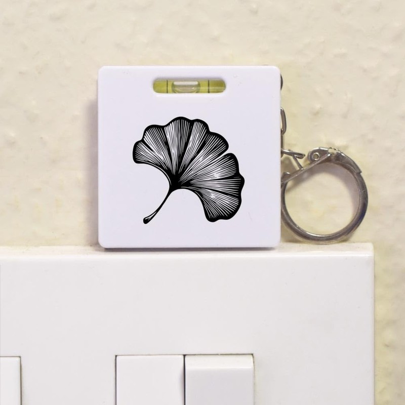 'Ginkgo Leaf' Keyring Tape Measure / Spirit Level Tool (KM00038467)