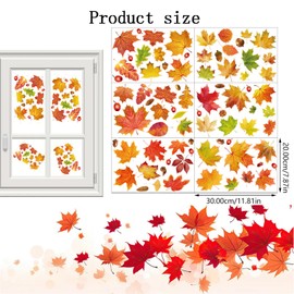6 PCS Autumn Window Stickers Autumn Decorations Electrostatic Sticker Autumn Window Stickers Simulated Maple Leaf DIY Stickers Window Stickers for Glass Removable Window Clings