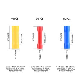 GTIWUNG 200pcs Insulated Crimp Terminal Set Crimp Connector Connector Terminal Insulated Crimp Terminal Set Splice Kit Wire Connection Connector Crimp Sleeve