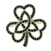 Yeeyeow 4-Leaf Clover Lapel Pin,St. Patrick's Day Accessories,Rhinestone Crystal Shamrock