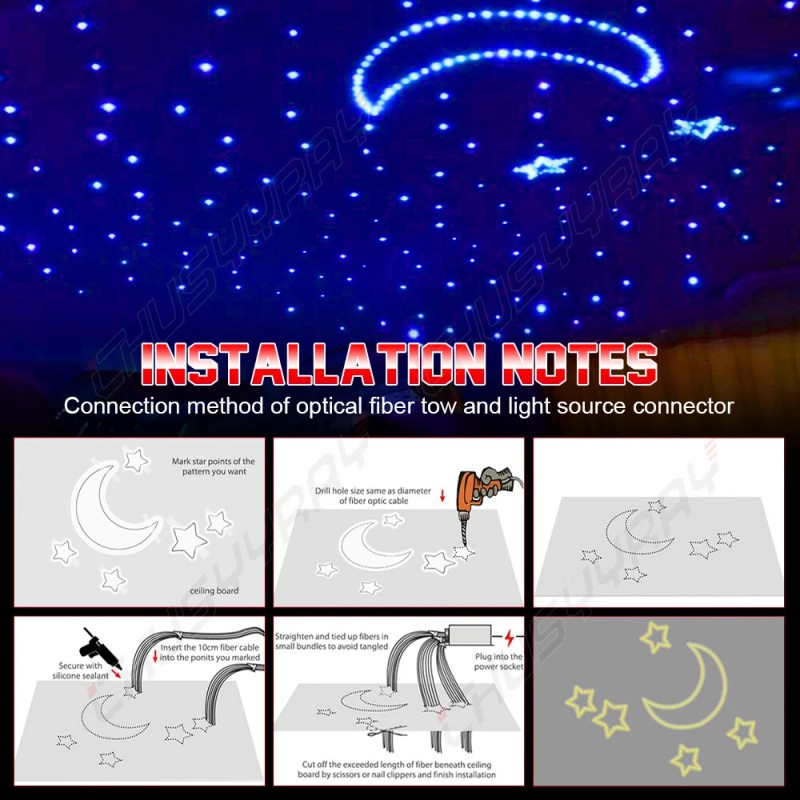 CHUSYYRAY 12V Car Interior Roof Atmosphere Light LED Romatic Projector