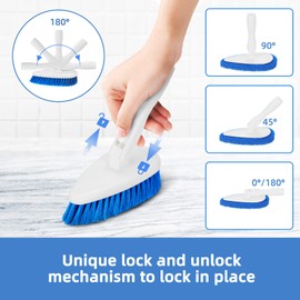 Qaestfy Bathtub Brush Refill Replacement Shower Tub and Tile Cleaning Lock in Place Scrub Brushes Head for Bathroom Wall Floor Scrubbing Compatiable with QAE008 & QAE002 Model QAE010