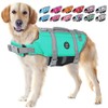 EMUST Adjustable Dog Life Jacket with Rescue Handle, Flotation Vest
