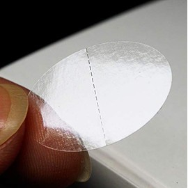 Sealing Seals 0.6 x 0.9 inches (16 x 23 mm) (Perforated / Slited) (1000 Sheets) Transparent Oval Seal for Commercial Use [50 Sheets (20 Sheets Per Sheet)] Made in Japan