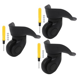 logyues 3Pcs Universal Swivel Wheel Left (Big) Suitcase Wheel (3L) 115W Series W041 Wheel Replacement Black