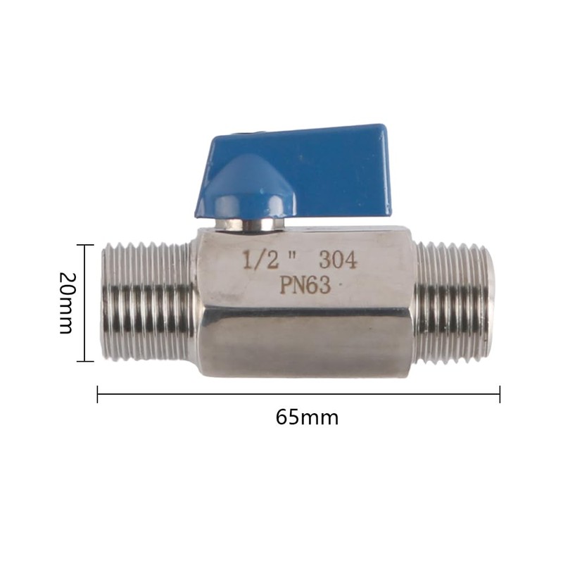 Tiardey Mini Ball Valve Stainless Steel Mini Ball Valve 1/2