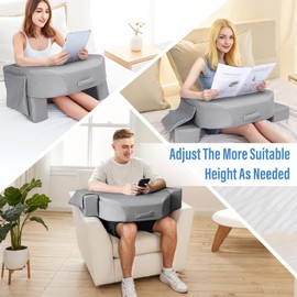 LEBENGURU Reading Pillow for Laptop, Extra Large Armrest Gaming Pillow for Working, Hight Adjustable Lap Desk Pillow for Adult Sitting in Bed, Floor, Sofa