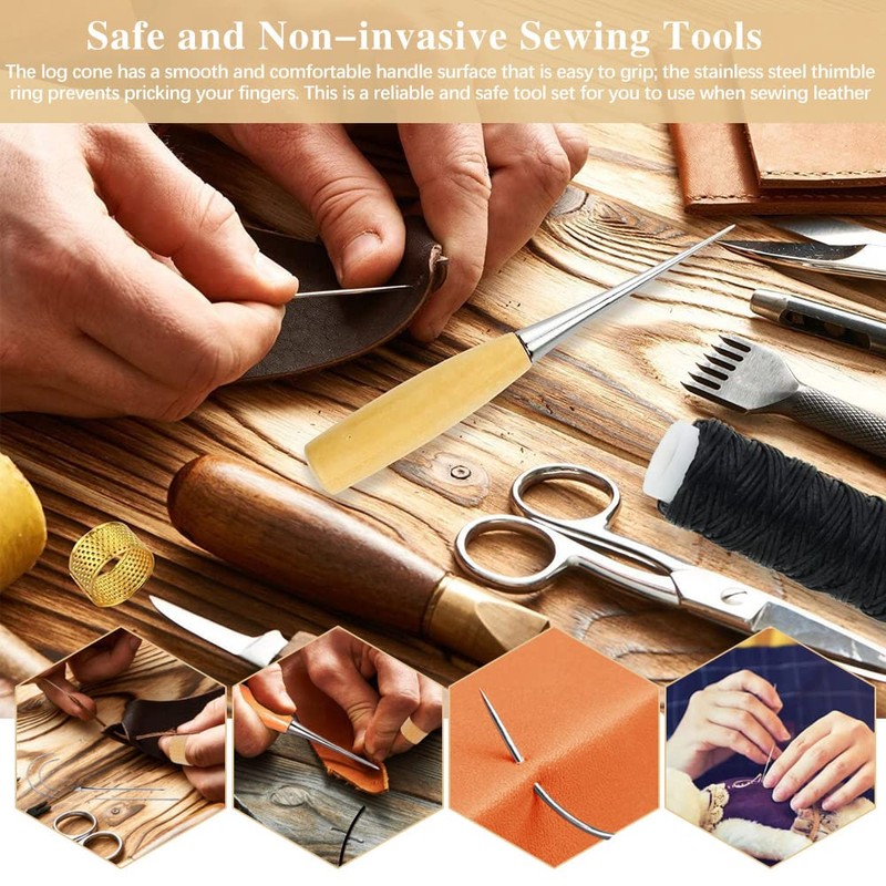 skytowards Leather Sewing Needles Leather Needles Hand Leather Tool Set