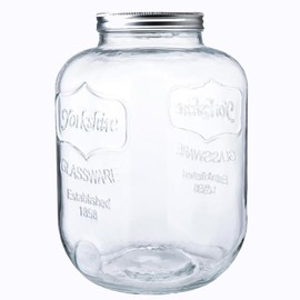 CATPOWER 1.5 Gallons Large Size Glass Jar With Mouth Canning Jar Kitchen Storage Cookie Candy Penny, Stainless Steel Screw Lid