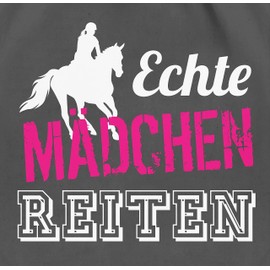 Shirtracer Horse Riding “Real Girls Ride” Gym Bag / Cloth Bag Made of Organic Cotton [German Language Product] - Grey -