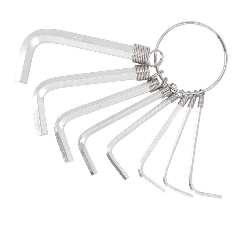 8 Piece Hex Key Set, L-shaped Metric Wrench, Portable Hex