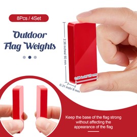 Copkim 8 Pcs Outdoor Flag Weights Magnetic for Bottom of Flag Wind Banner Weights Waterproof for Stopping Outdoor Banner Drapery Tangles (Red,White)