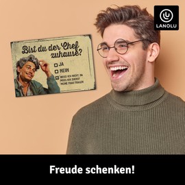 LANOLU Fridge Magnets Funny – Are You The Boss Home? Funny Magnets with Sayings and Funny Motifs 8 x 5.5 cm