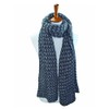 Navy Blue Two-Tone Eyelash Knit Oblong Unisex Soft Scarf
