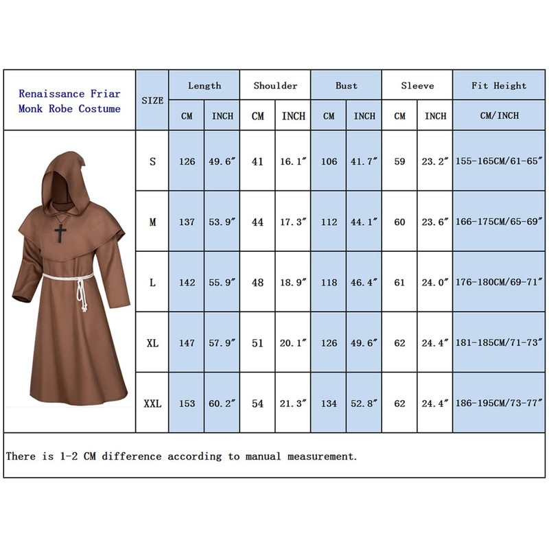 TOKYO REVENGERS Medieval Renaissance Monk Friar Priest Wizard Cloak Hooded