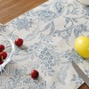 TOPICK Spring Table Runner Linen Farmhouse Table Cloth Blue Floral