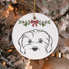 Minimal Dog Christmas Ornament:_#1 Aussiedoodle